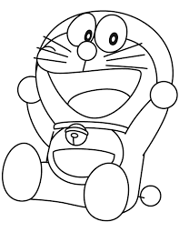 happy doraemon coloring pages to printable